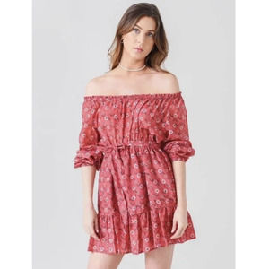 Xirena Jia Floral Silk Blend Mini Dress in Coral Blush Size Large NWT